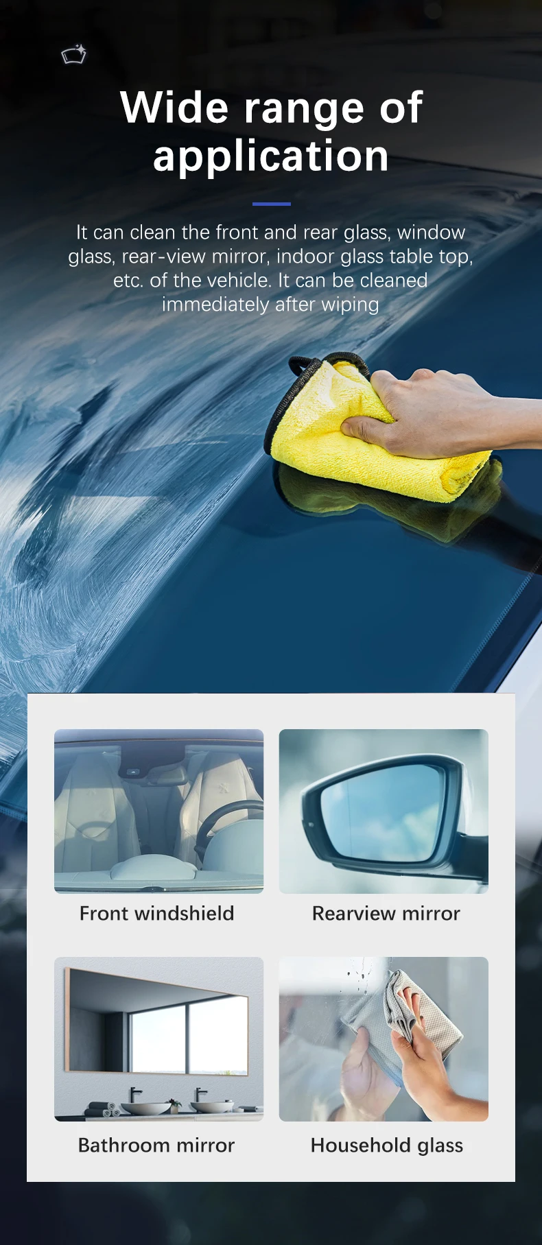 Car Glass Oil Film Removing Paste Auto Glass Film Coating Agent Waterproof Rainproof Anti-fog Glass Cleaner For Auto Windshield