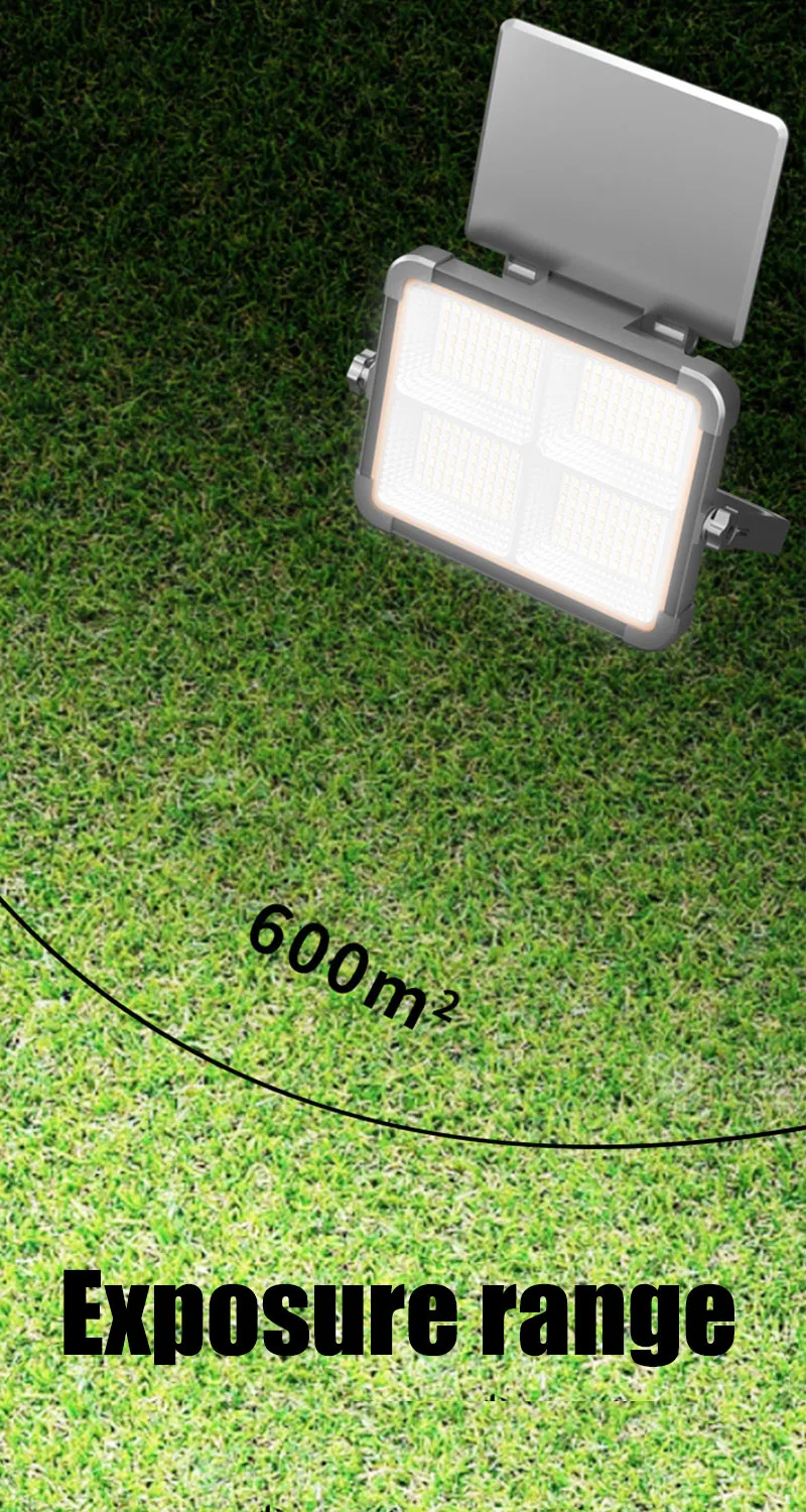 5000W Solar Light Portable Rechargeable LED Camping Strong Light Power Outdoor LED Reflector Spotlight Waterproof Hanging Night