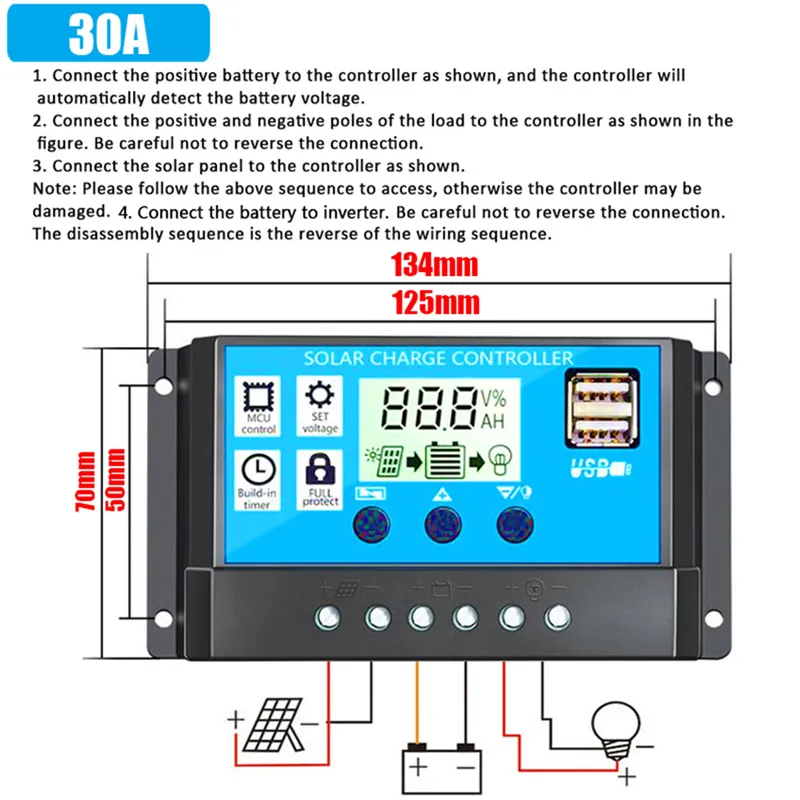 4000W/6000W/8000W Solar Panel System 18V18W Solar Panel 30A Charge Controller  Car Solar Inverter Kit Complete Power Generation