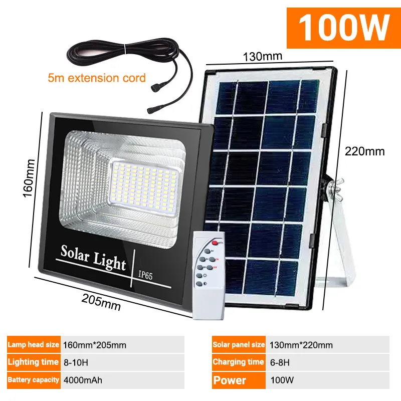 10000LM Hight Power Solar LED Light Outdoor Solar Spotlights with remote control Garden led Reflector Waterproof Wall Light