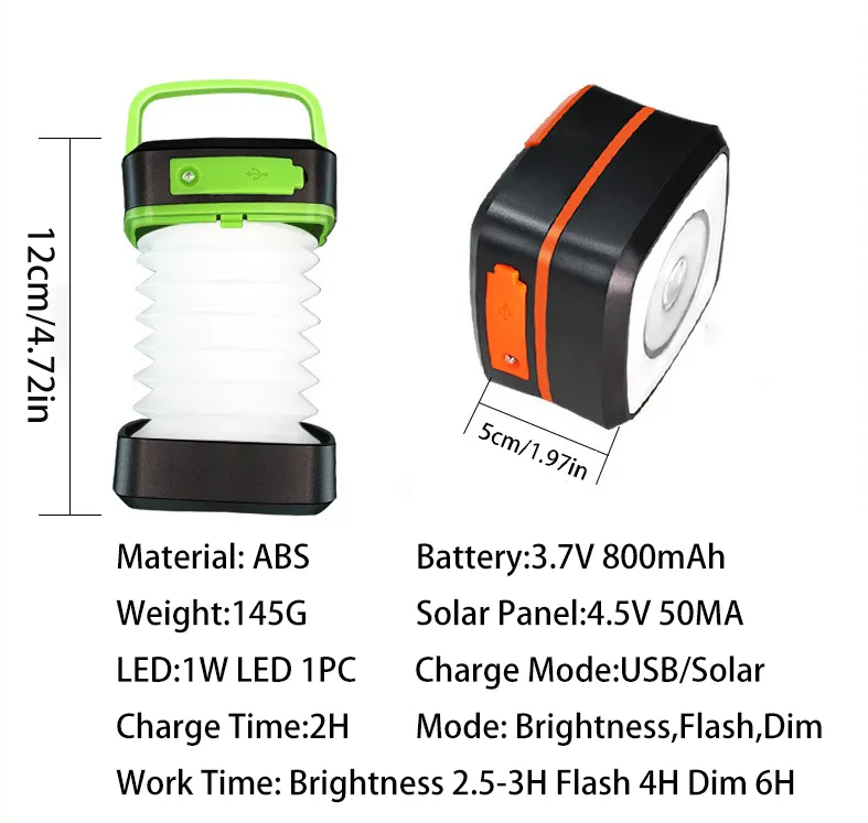 Solar Light Outdoor Foldable Waterproof Camping Lantern Led Light Rechargeable Power Bank Portable Flashlight Led Solar Lamp