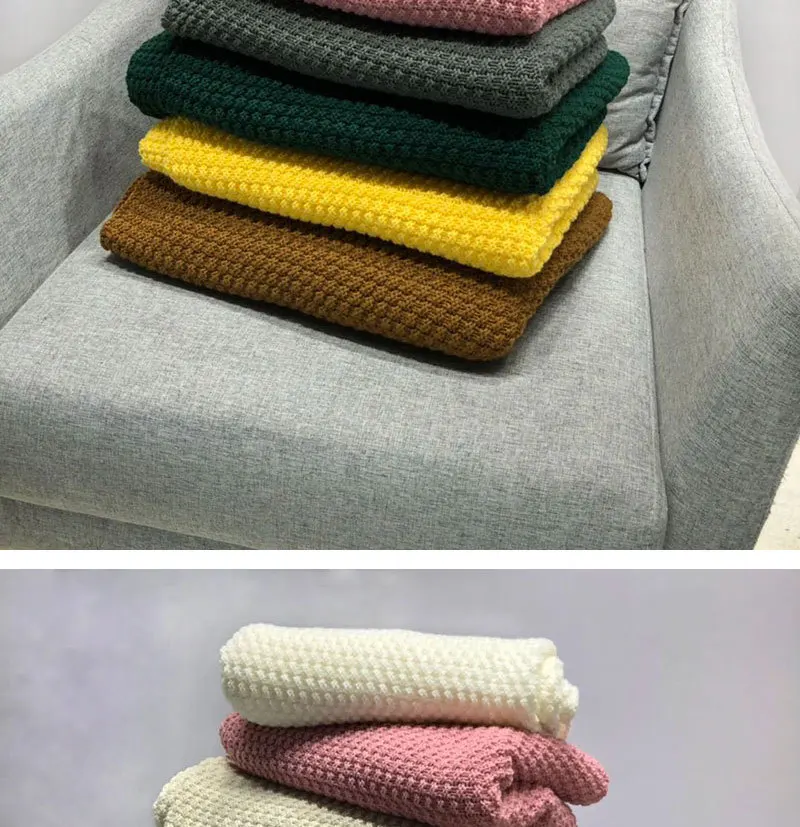 INS Nordic Style Sofa Cover Blanket Office Nap Blanket Tassel Knitted Ball Wool Casual Air Conditioning Small Blanket for Beds