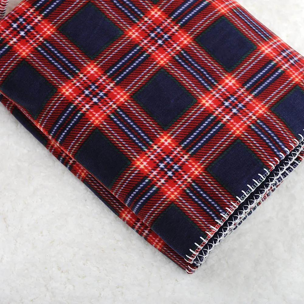 Christmas Throw Blanket Velvet Flannel Soft Plush Blanket Couch Sofa Bed Scottish Grid Blanket Winter Warm Wool Plaid Blankets
