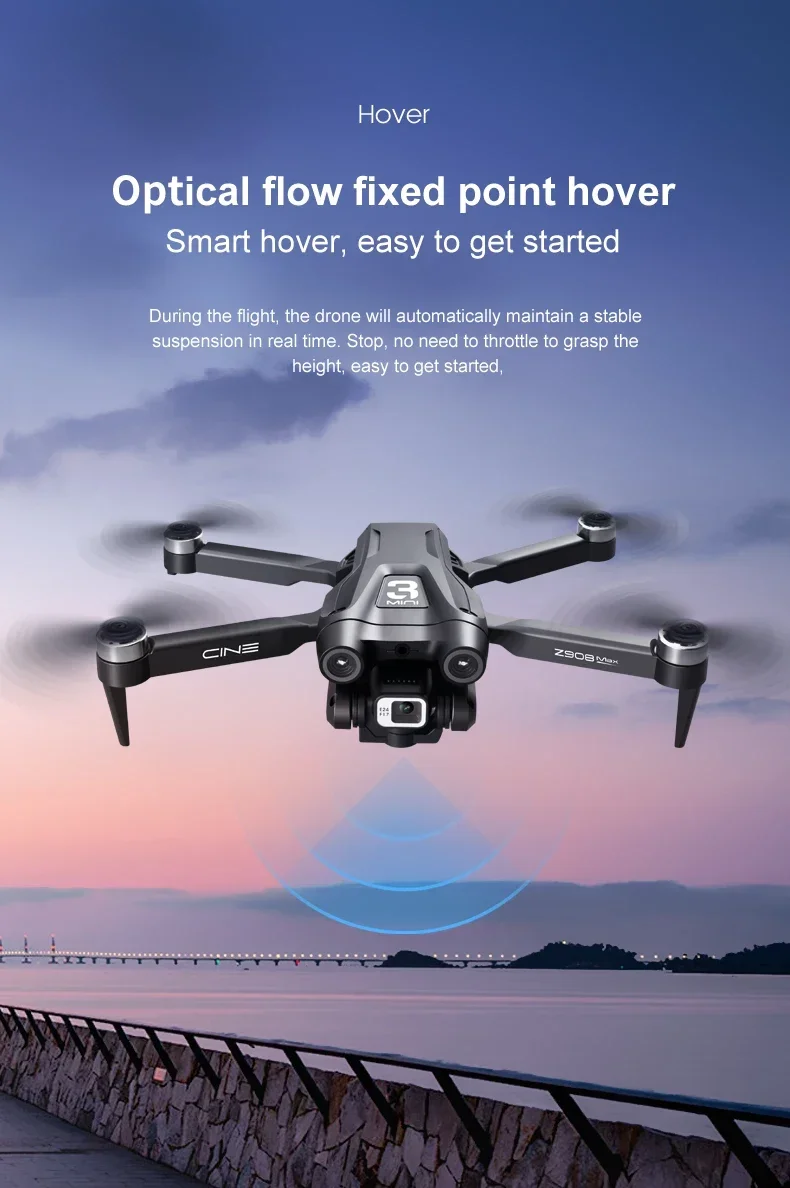 New Z908Max Dual8K GPS 9KM Professional Drone WIFI FPV Obstacle Avoidance Brushless Four-Axis Folding Rc Quadcopter Toy Gift