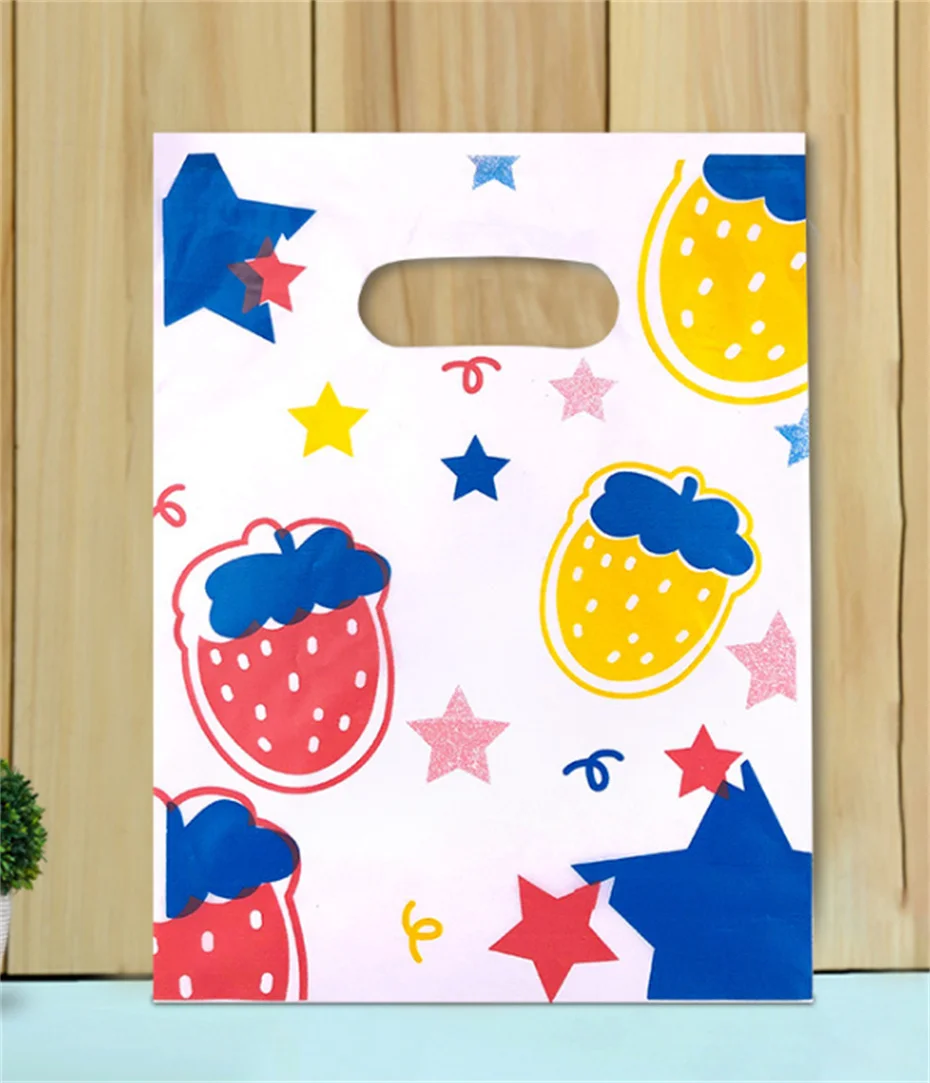 100Pcs Shopping Business Packaging Bag Plastic Gift Bags Printed Clothes Decoration Candy Cake Jewelry Birthday Gift Pouch M8888