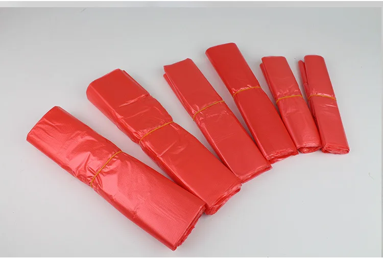 50pcs Red Plastic Bag Supermarket Grocery Gift Shopping Bag Thicken with Handle Vest Bag Kitchen Storage Clean Garbage Bag