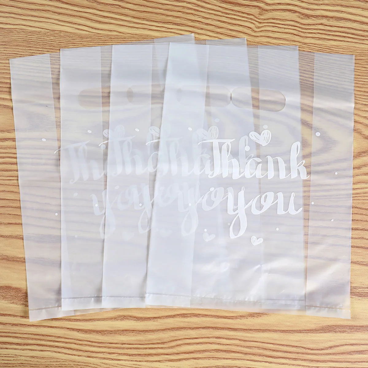 Thank You Plastic Bags Christmas Gift Packaging Bag With Hand Shopping Bag Wedding Party Favor Candy Cookie Wrapping Bags