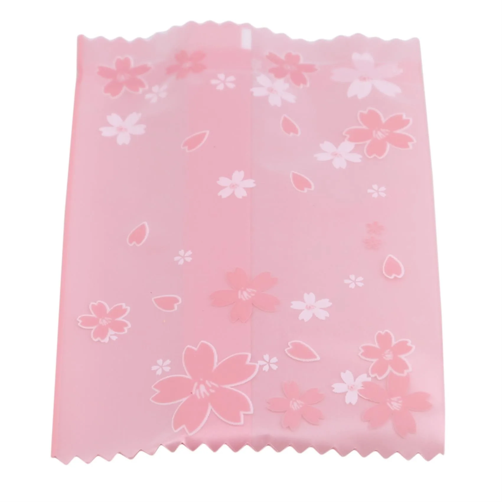 100pcs Multi-size Sakura Pink Cherry Blossom Frosted Self-adhesive Cellophane Bag Self Seal Cookies Packing Plastic Baker's Bags