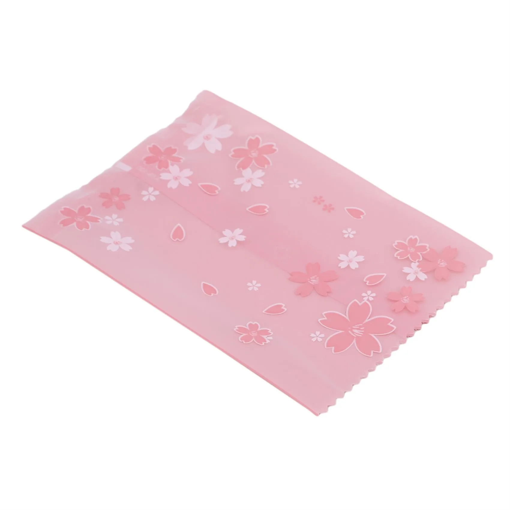 100pcs Multi-size Sakura Pink Cherry Blossom Frosted Self-adhesive Cellophane Bag Self Seal Cookies Packing Plastic Baker's Bags