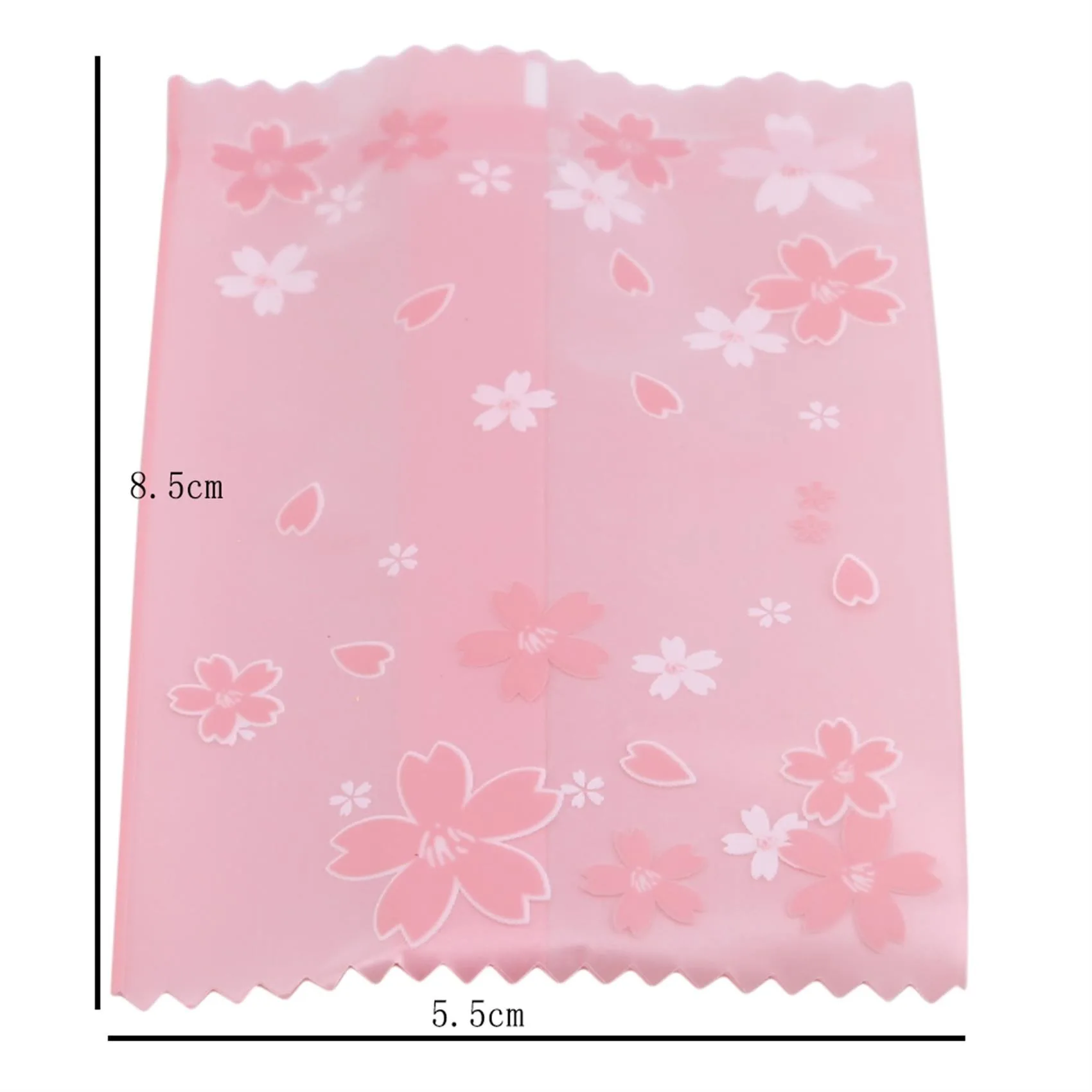 100pcs Multi-size Sakura Pink Cherry Blossom Frosted Self-adhesive Cellophane Bag Self Seal Cookies Packing Plastic Baker's Bags