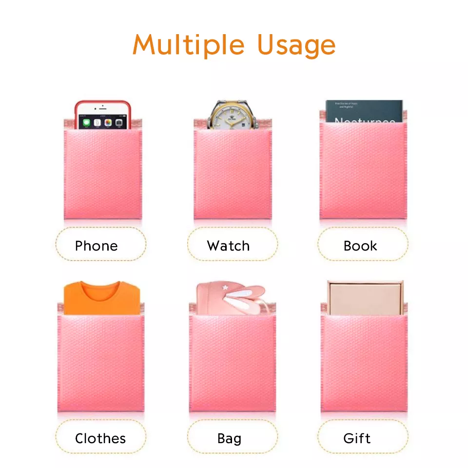 Pink Bubble Packaging Bags for Business 1Set Goods/Gifts/Envelopes/jewelry Package Bag Anti-extrusion Waterproof