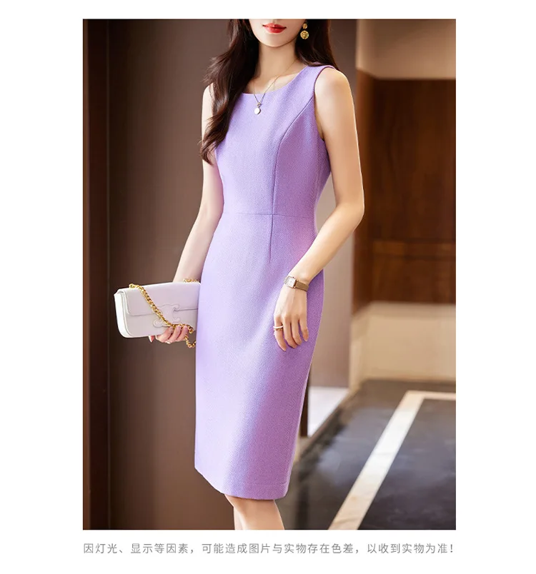 Chic Women Dresses Set 2023 Green Purple Black Casual Blazer Jacket + Dress Suit Office Lady Work Business Formal 2 Pieces Set