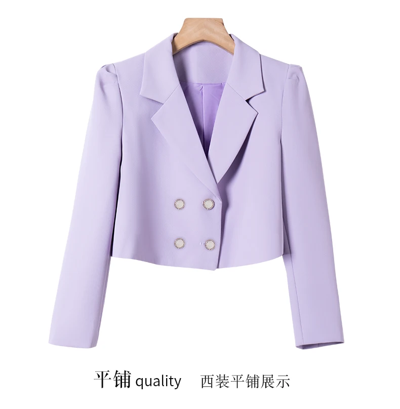 Korea Fashion Solid Elegant Double Breasted Suit Short Jacket + High Waist Slim Midi Skirt Womens Blazer Two Piece Sets Autumn