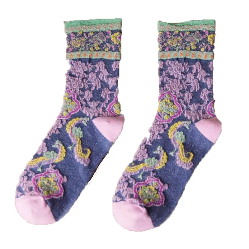 5 Pair Korean Style Women Socks Harajuku Ladies Winter Socks Set Kawaii Flower Print Fashion Streetwear Cute High Quality