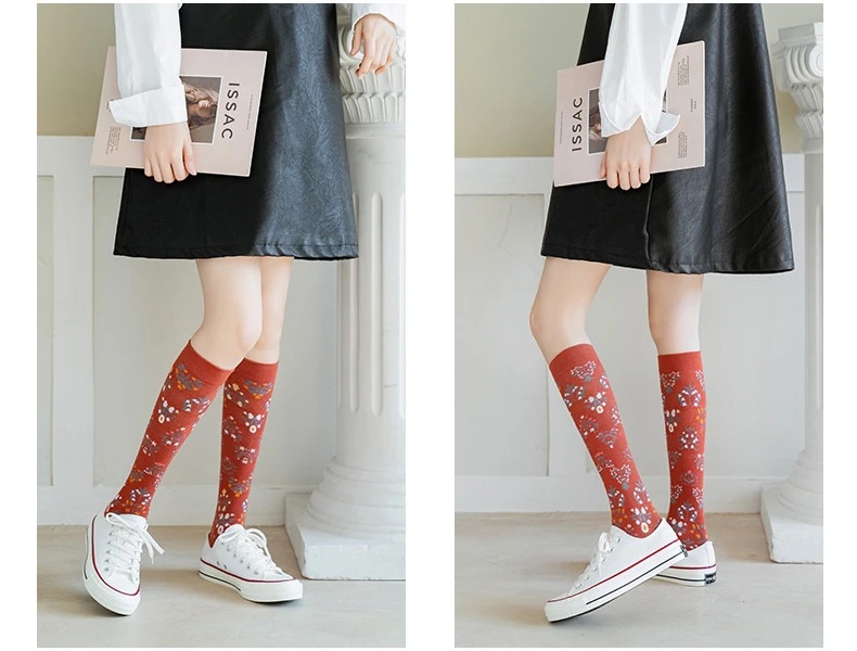 High quality calf socks ins long combed cotton men and women tide socks abstract art comfortable breathable cotton socks