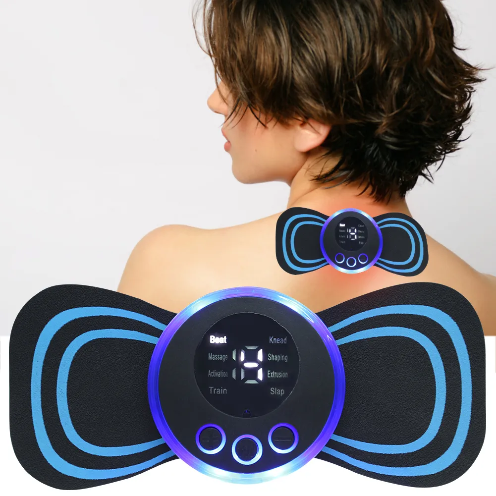 EMS Electric Pulse Neck Massager Cervical Massage Patch 8 Mode LCD Display Neck Stretcher Back Muscle Stimulator Relief Pain