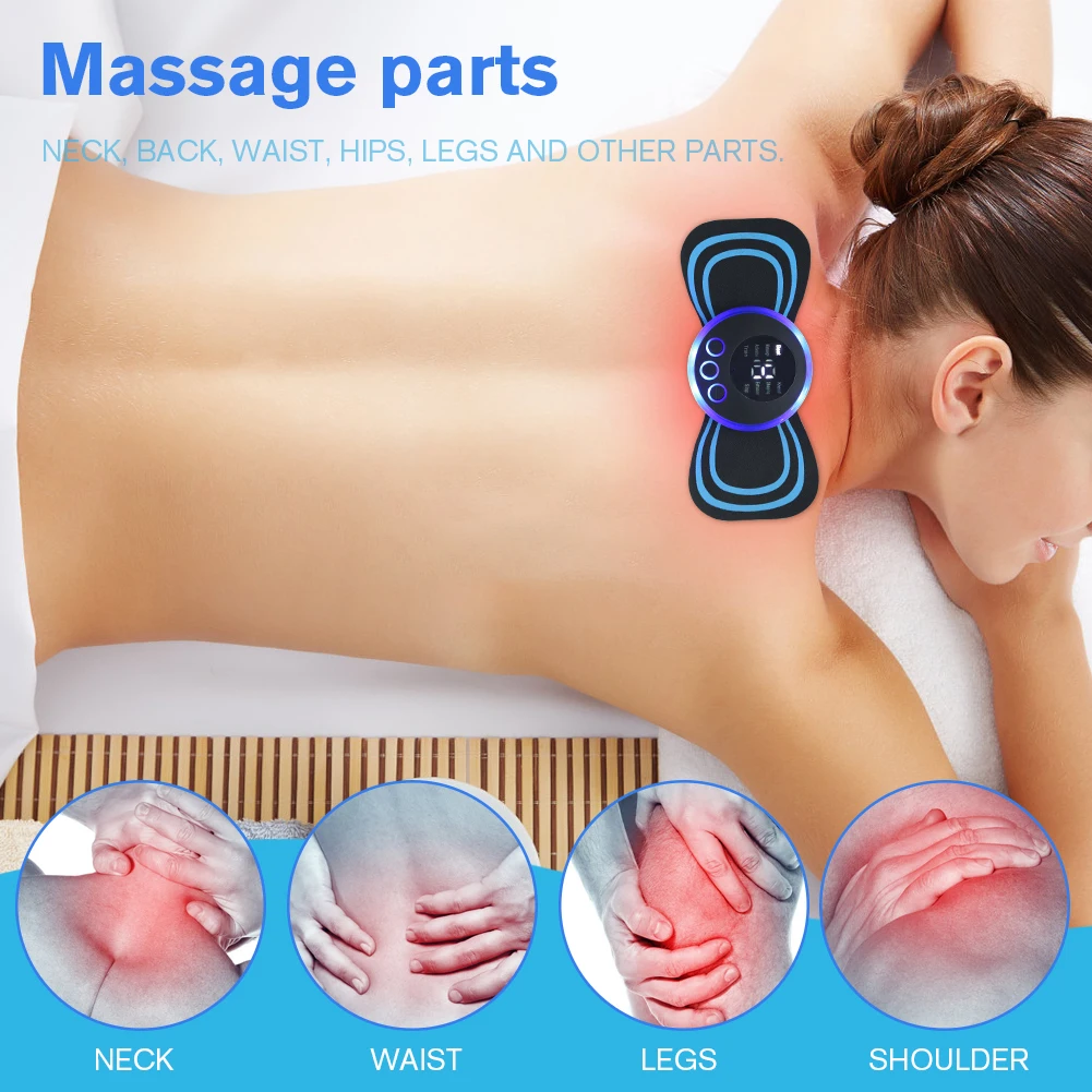 EMS Electric Pulse Neck Massager Cervical Massage Patch 8 Mode LCD Display Neck Stretcher Back Muscle Stimulator Relief Pain