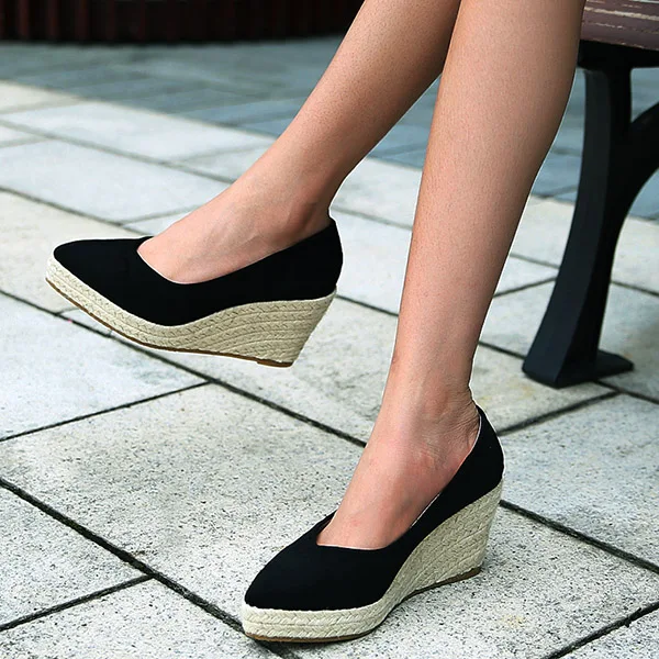 slingback heel print peep toe wedge shoes women pumps high heels platform espadrilles shoes casual comfort