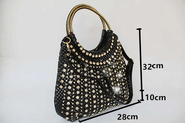 Luxury Fashion Diamonds Women Handbags Genuine Leather Shoulder Bag Female Slung White Rhinestone Messenger Crossbody Bags