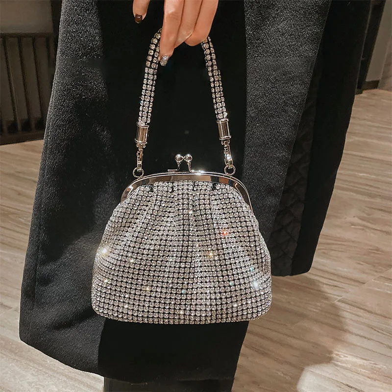 Fashion Trends Purses For Women Hand Bags For Women 2023 New Party Rhinestone Purse Mini Crystal Clutch Bag Makeup Bag