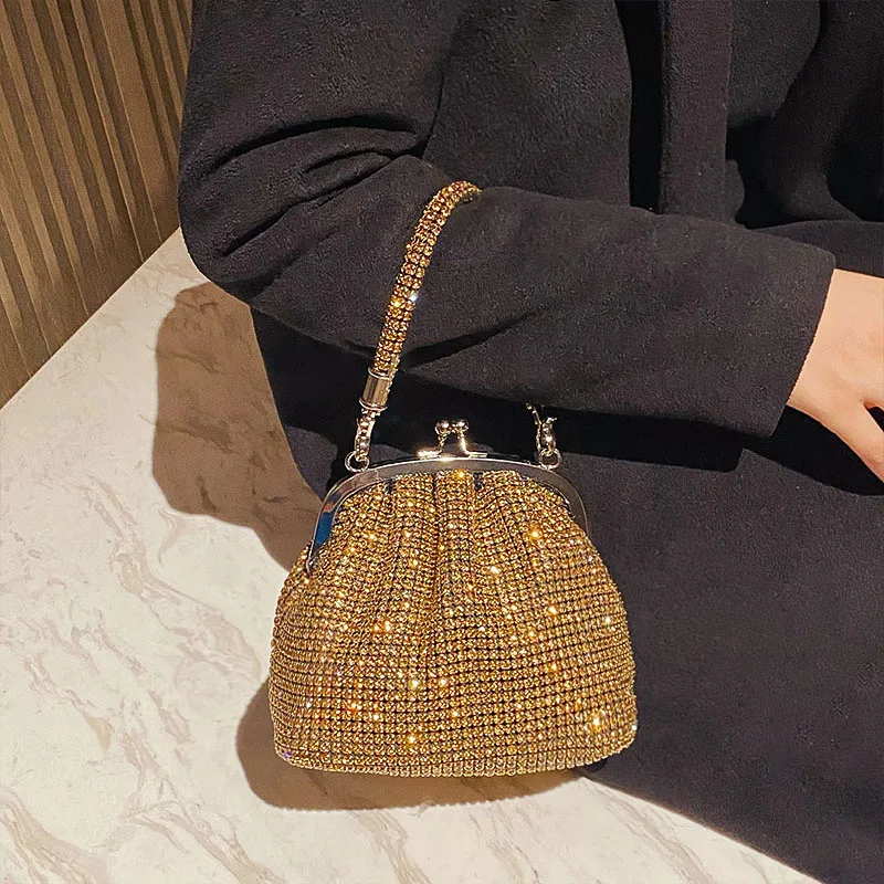 Fashion Trends Purses For Women Hand Bags For Women 2023 New Party Rhinestone Purse Mini Crystal Clutch Bag Makeup Bag