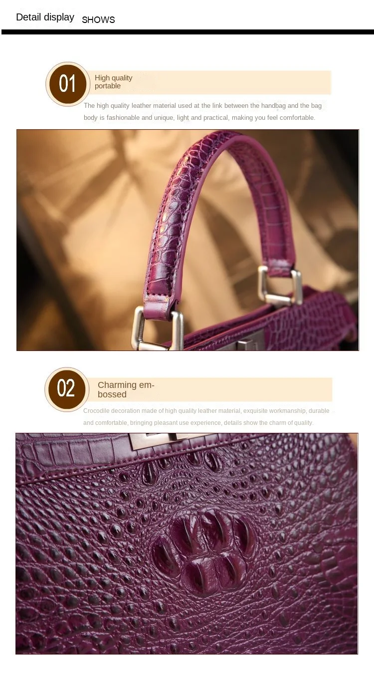 2023 New Genuine Leather Women Handbags Alligator Print Female Mom Shoulder Messenger Bag Luxury Fashion Portable Shell Bags