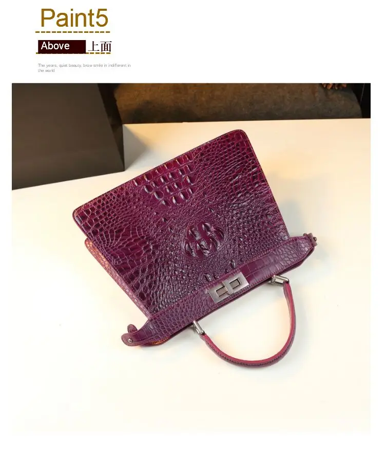 2023 New Genuine Leather Women Handbags Alligator Print Female Mom Shoulder Messenger Bag Luxury Fashion Portable Shell Bags