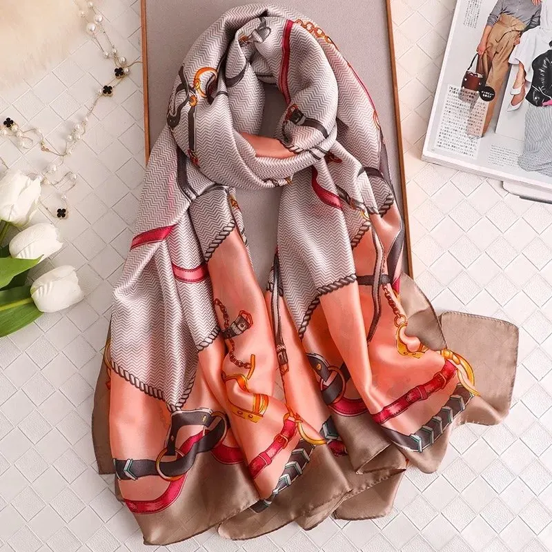 180X90CM Luxury Brand Fashion Summer Women Soft Silk Scarves Female Shawl Foulard Ladies Muffler Beach Wrap Bandanna Pareo beach