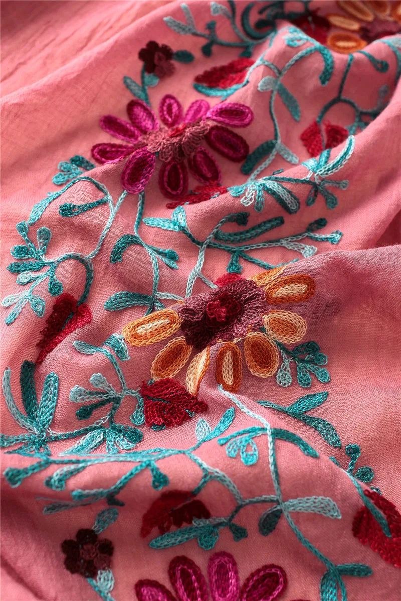 Plain Embroider Floral Viscose Shawl Scarf From Indian Bandana Print Cotton Scarves and Wraps Soft Foulard Muslim Hijab Cap