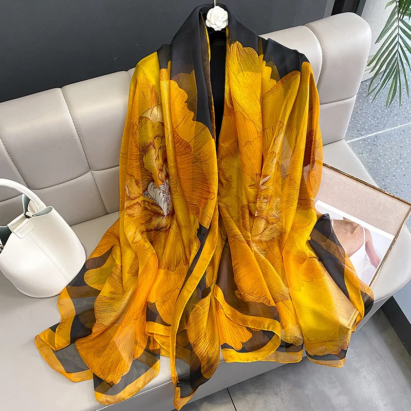 New Model 180X130CM Shawls Couple Style Summer Sunscreen Scarf Popular Pashmina Scarves For Gift Women Fashion Design Silk Hijab