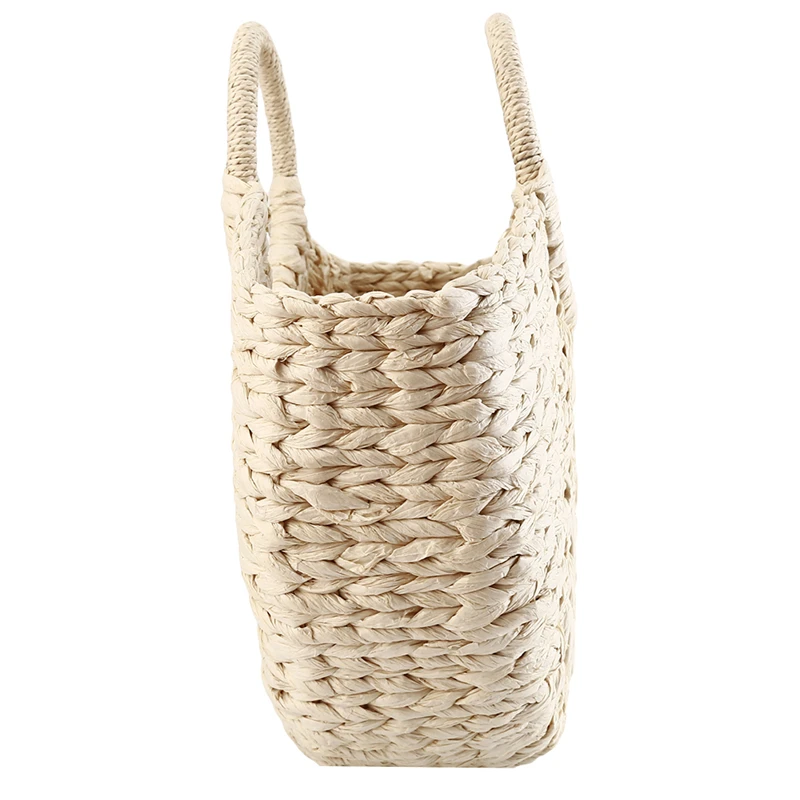 Summer Handmade Straw Weave Bags Women Beach Weaving Ladies Straw Bag Wrapped Beach Bag Moon shaped Top Handle Handbags Totes