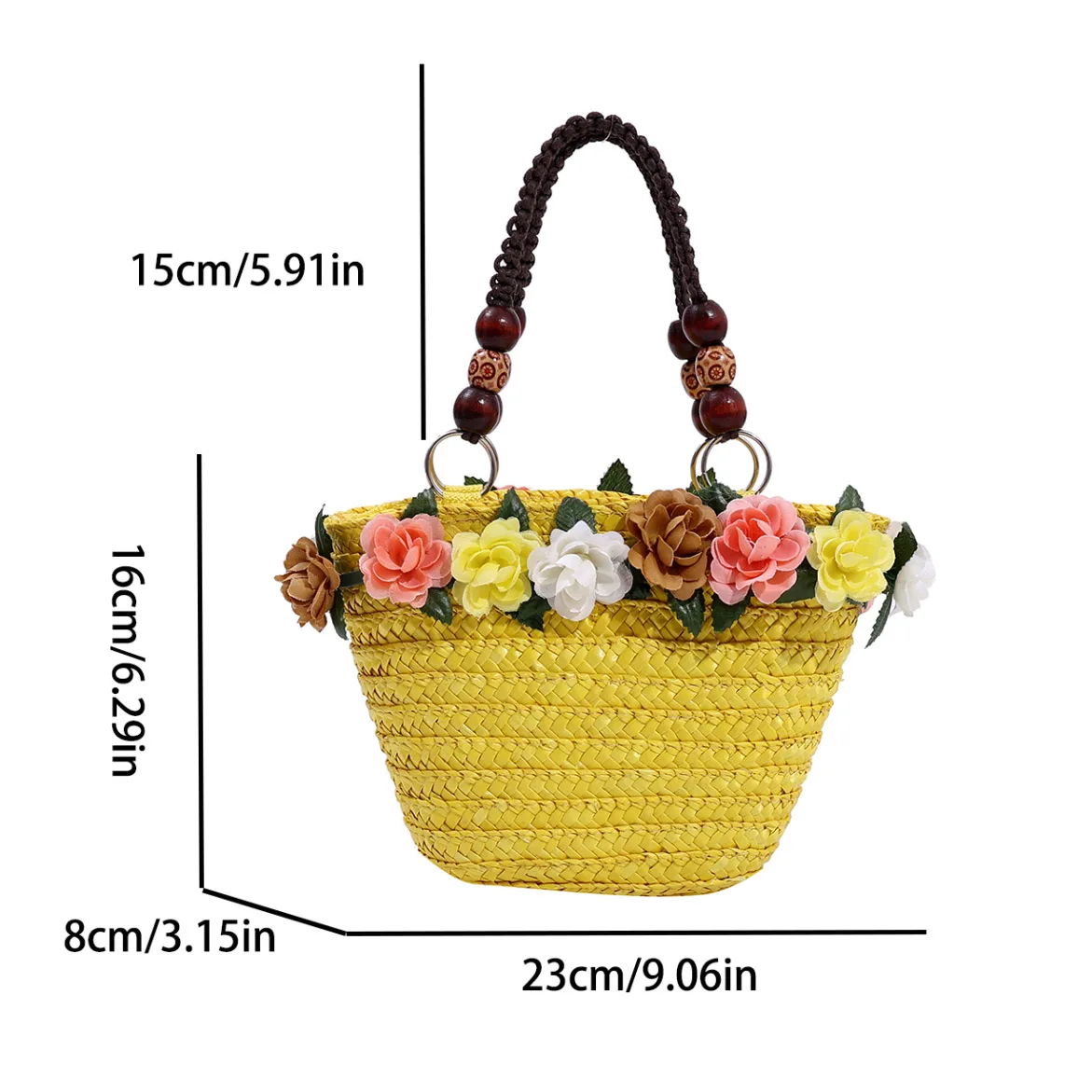 6 Colors Summer Straw Bag Fashion Designer Women Handbag 2024 New Beach Bag Portable Travel  Woven Handle Tote Bag Female Bolsas