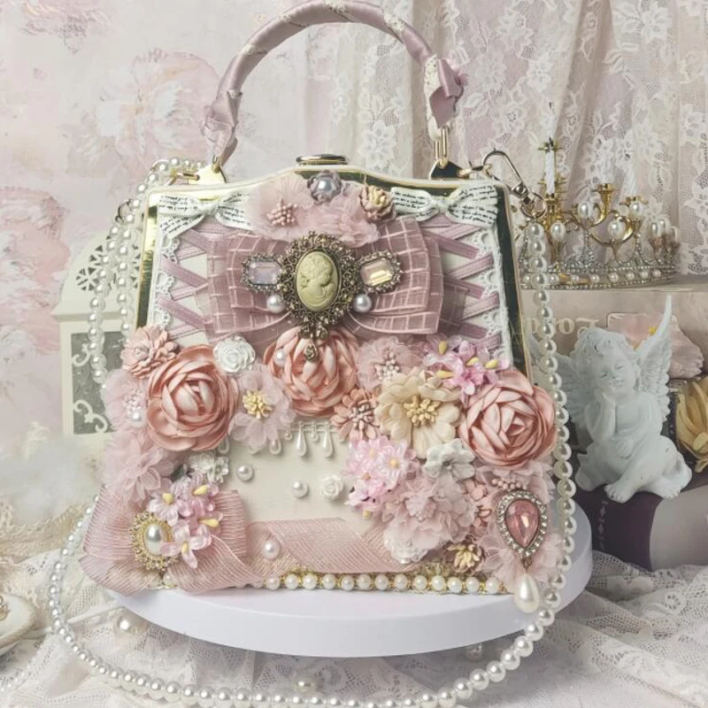 Designer Bags Handmade Pearl Flower Wedding Dinner Party Bags Girls Chain Shoulder Bag