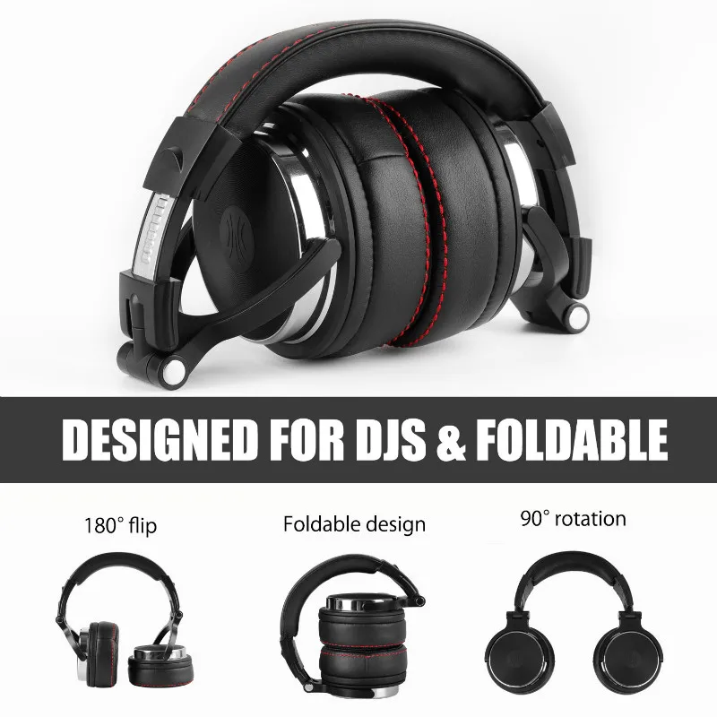 Oneodio Wired Professional Studio Pro DJ Headphones With Microphone Over Ear HiFi Monitor Music Headset Earphone For Phone PC