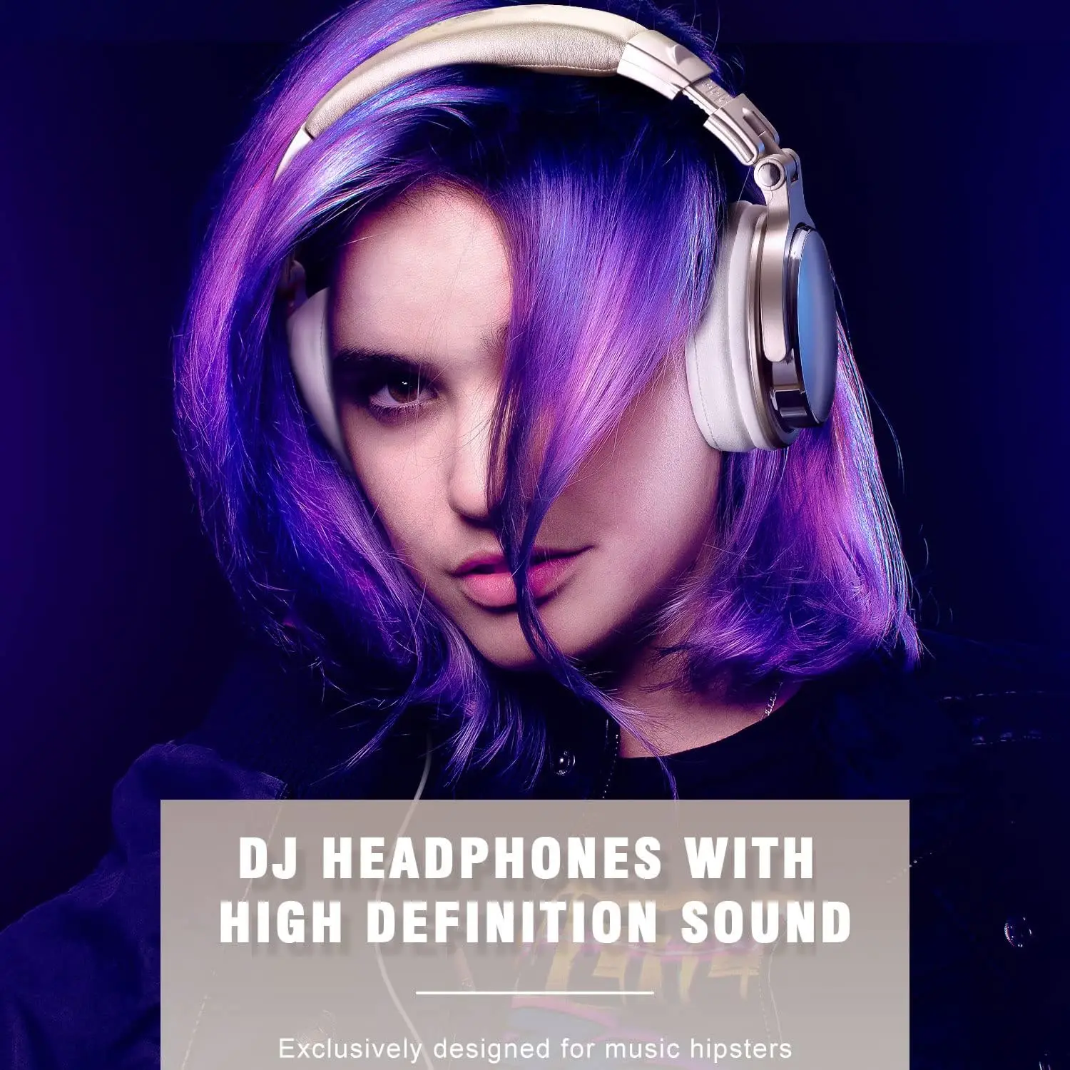 Foldable Wired Headset Lightweight Over Ear Dj Earphones for Electric Drum Piano Guitar AMP with High Defintion Stereo Sound