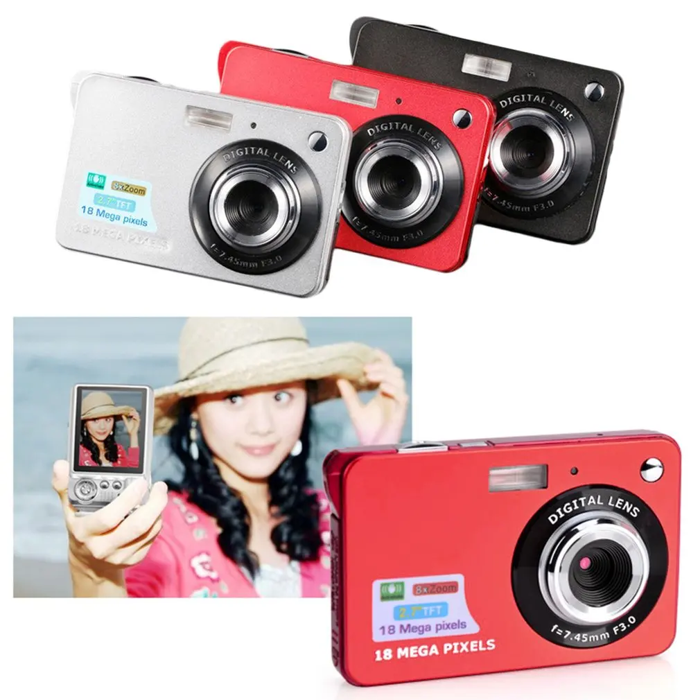 Portable Digital Camera Rechargeable HD Digital Camera CCD Video Camera Outdoor Anti-Shake Support Sd Card Camcorder Photography