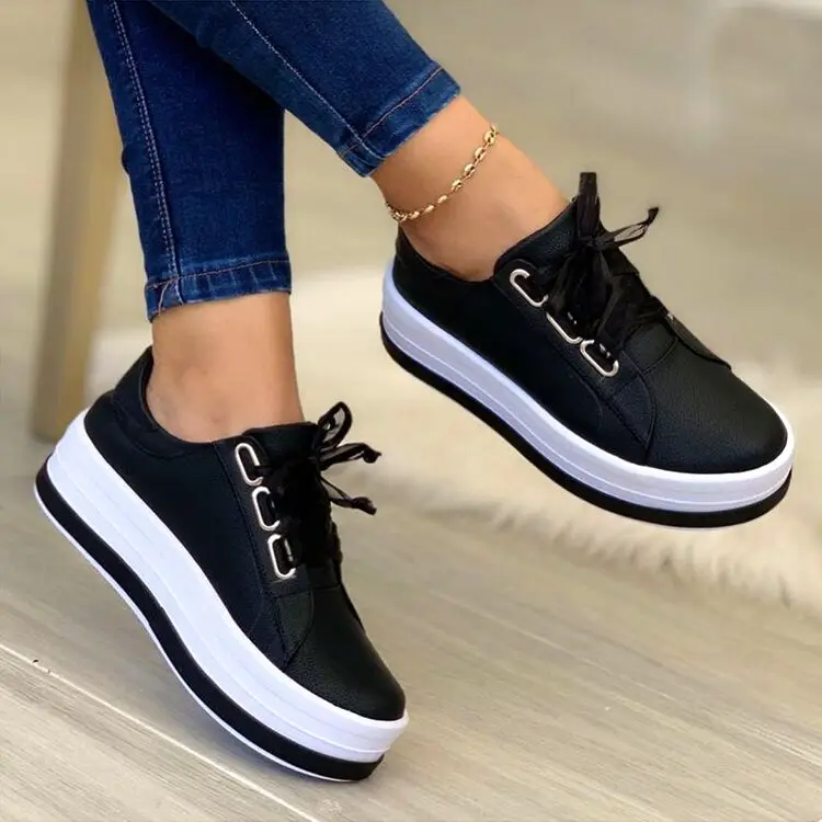 Women's Sports Sneakers Platform Shoes Fashion Wedges Female Tennis Casual Lace Up Running Ladies Footwear 2023 Zapatillas Mujer