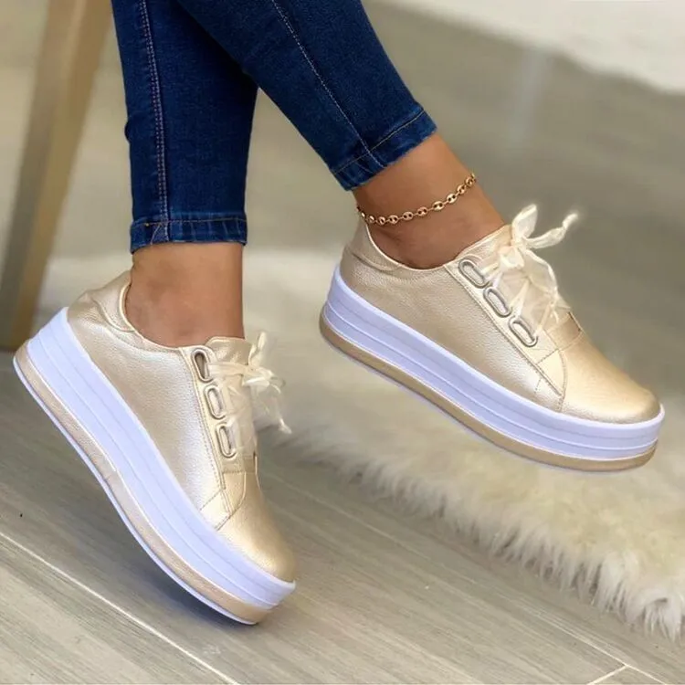 Women's Sports Sneakers Platform Shoes Fashion Wedges Female Tennis Casual Lace Up Running Ladies Footwear 2023 Zapatillas Mujer