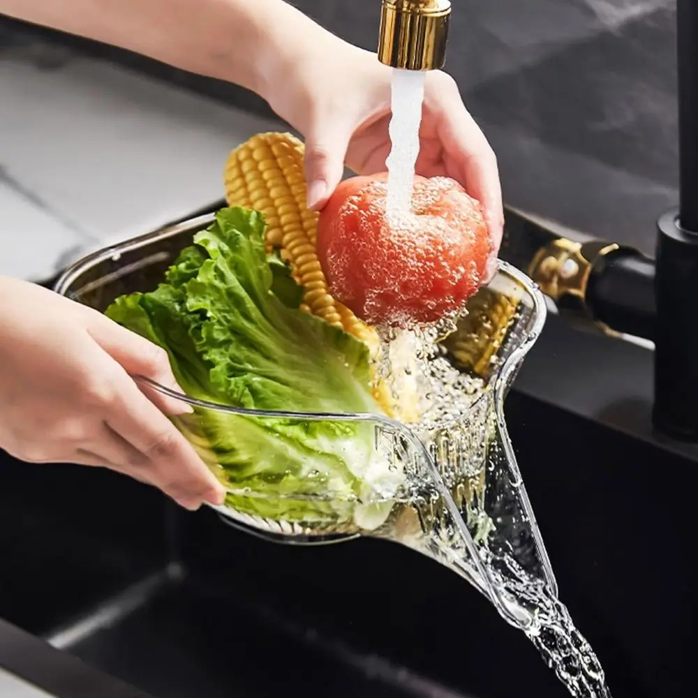 Multifunctional Drain Basket Drain Bowl Household Sink Vegetable Basin Kitchen Washing Fruit Plate Plastic