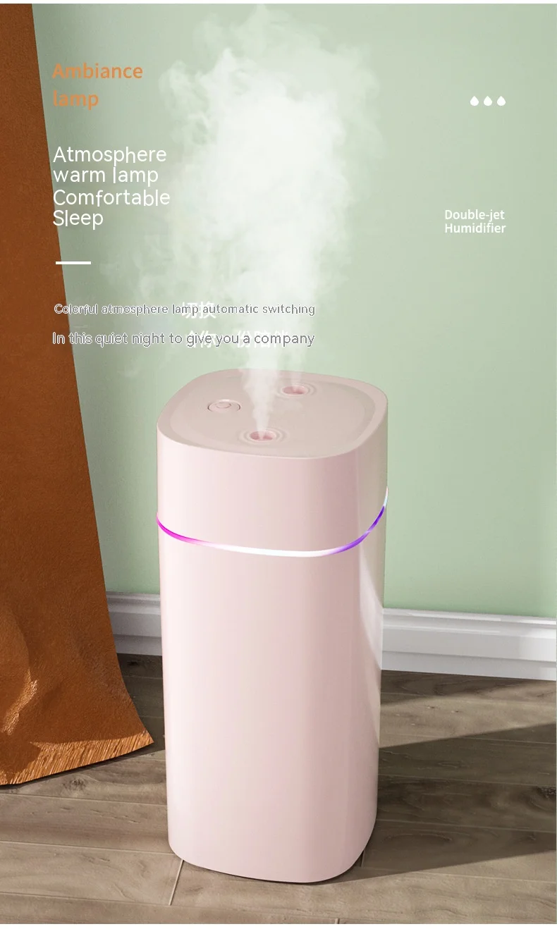 600ML USB Air Humidifier Double Spray Port Essential Oil Aromatherapy Humificador Cool Mist Maker Fogger Purify for Home Office