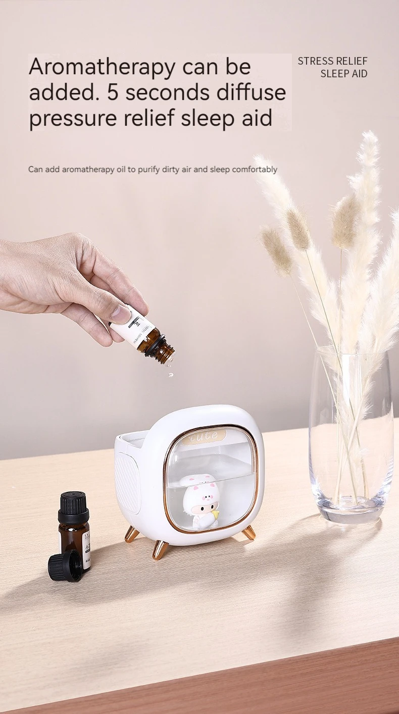 Humidifier Mini USB Double Spray Air Humidifier Home Bedroom Night Light Aroma Hydration Spray Air Humidifier Small Gift