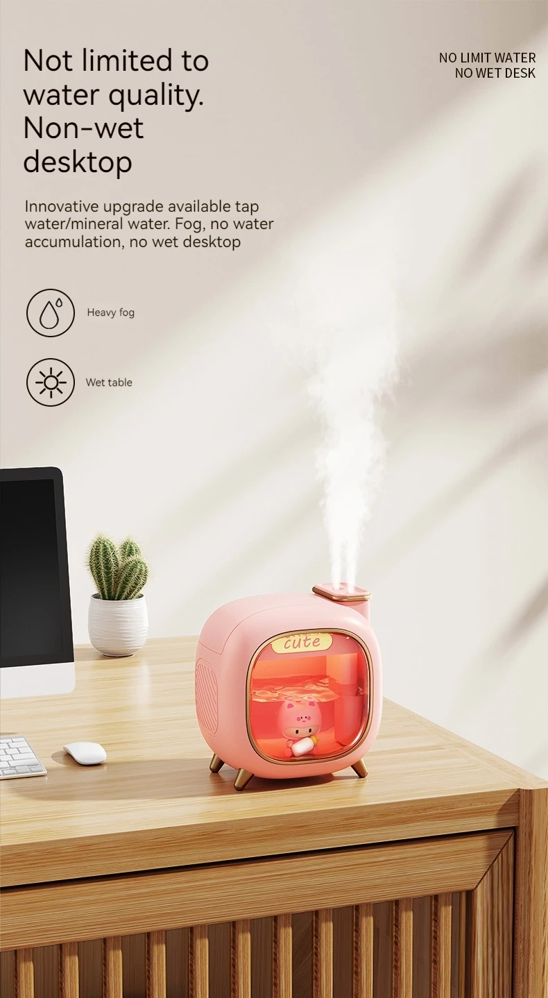 Humidifier Mini USB Double Spray Air Humidifier Home Bedroom Night Light Aroma Hydration Spray Air Humidifier Small Gift