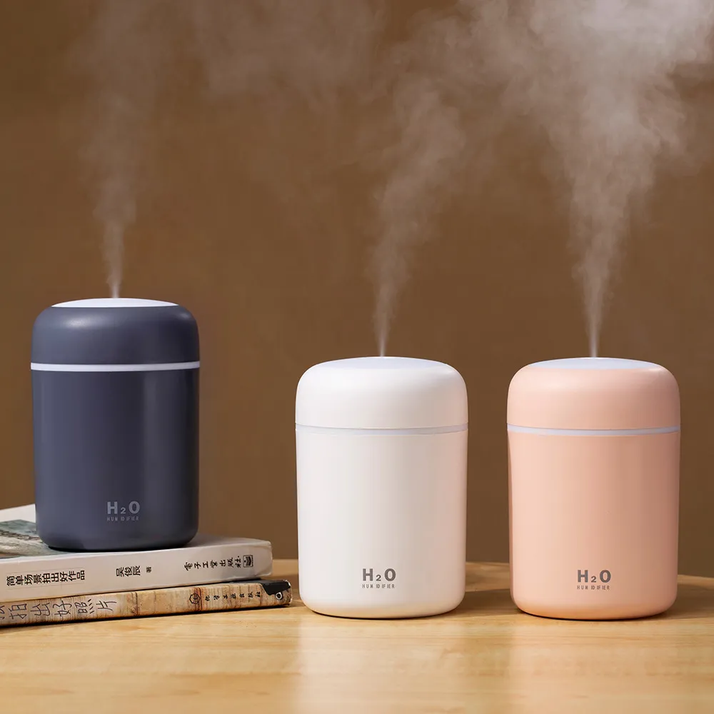 300ml Air Humidifier Portable Ultrasonic Colorful Light H2O Aroma Diffuser Cool Mist For Car Bedroom Home Purifier Humificador