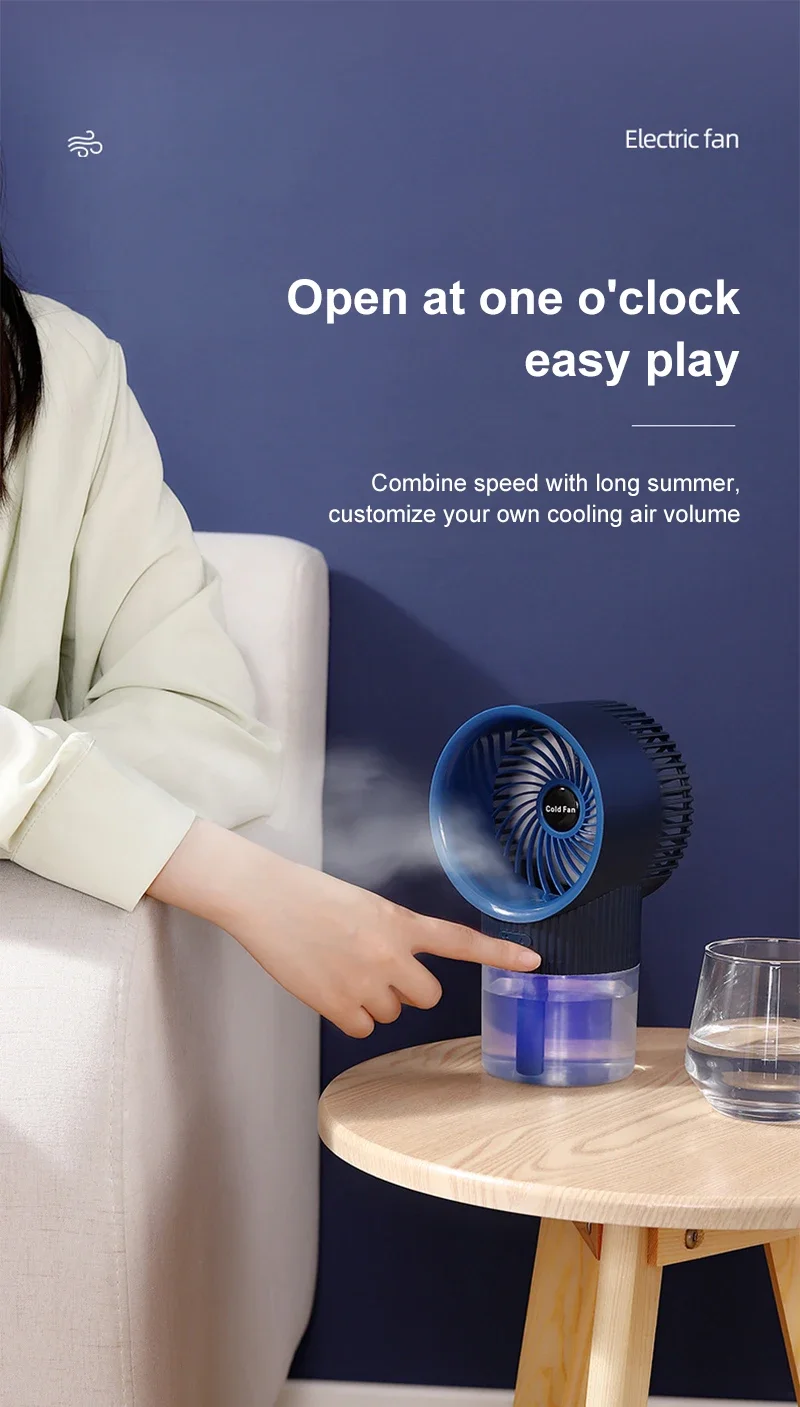 Misting USB Humidifier Cooling Fan 2-in-1 Powerful Electric Fan Handheld Home Office Fan Cooling Tool