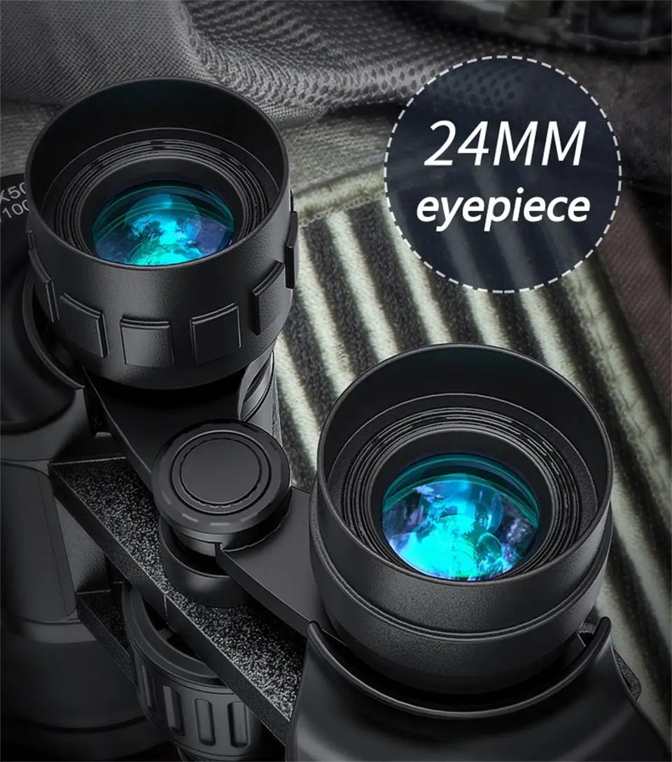 50000M German Military 20X50 Zoom HD BAK4-Prism Powerful Binoculars Long Range Professional Telescope Low Night Vision Camping