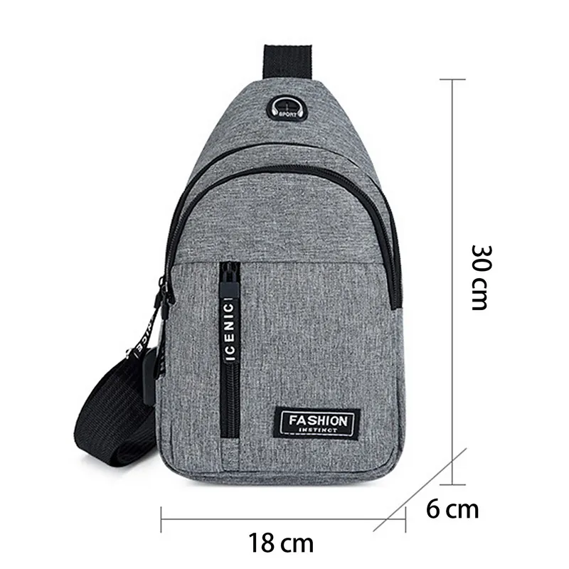 Men Anti Theft Chest Bag Shoulder Bags Short Trip Bags Men'S Leather Sling Pack Usb Charging Crossbody Travel Hiking Package