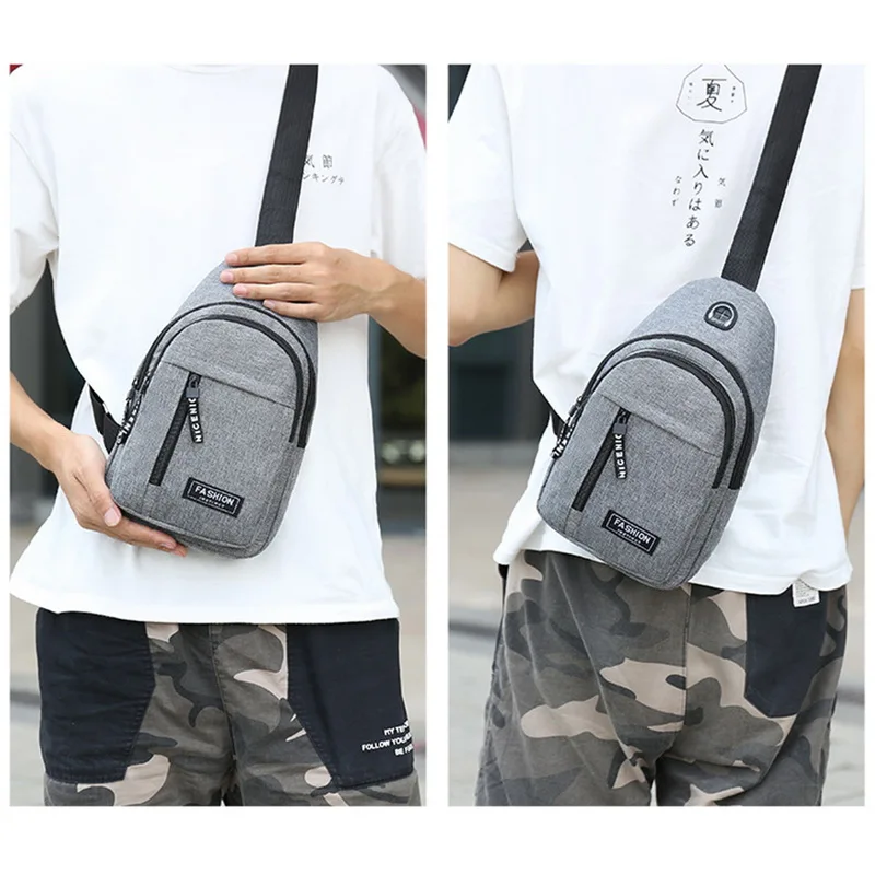 Men Anti Theft Chest Bag Shoulder Bags Short Trip Bags Men'S Leather Sling Pack Usb Charging Crossbody Travel Hiking Package