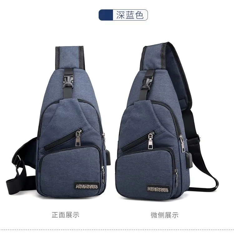 Men Anti Theft Chest Bag Shoulder Bags Short Trip Bags Men'S Leather Sling Pack Usb Charging Crossbody Travel Hiking Package