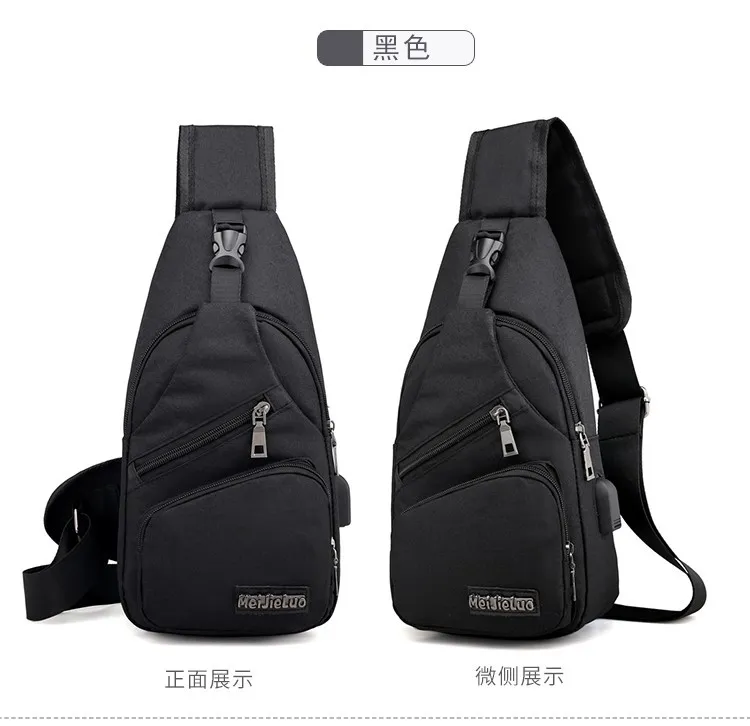 Men Anti Theft Chest Bag Shoulder Bags Short Trip Bags Men'S Leather Sling Pack Usb Charging Crossbody Travel Hiking Package