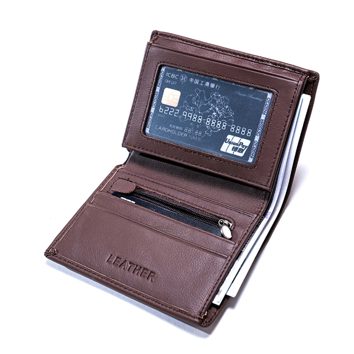 Genuine Leather Wallets For Men Coin Purse Vintage Vertical Short Multi Function ID Credit Card Holder Money Bag men's wallet